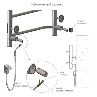 Электрический полотенцесушитель Тругор Пэк 20кв 80x40см хром Пэк20кв/8040